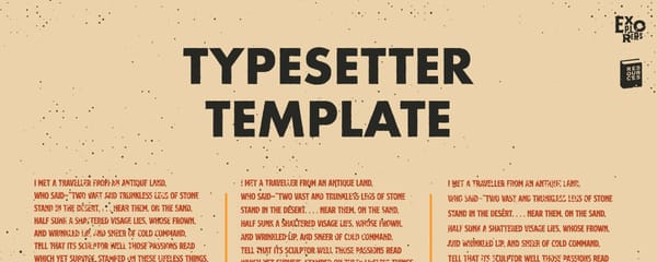 Header image of the typesetter template tool. It shows some type in different sizes.